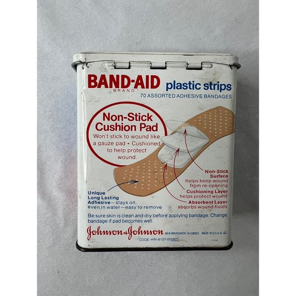 Vintage Empty Band-Aid Metal Tin Box Johnson & Johnson USA - Picture 3 of 8